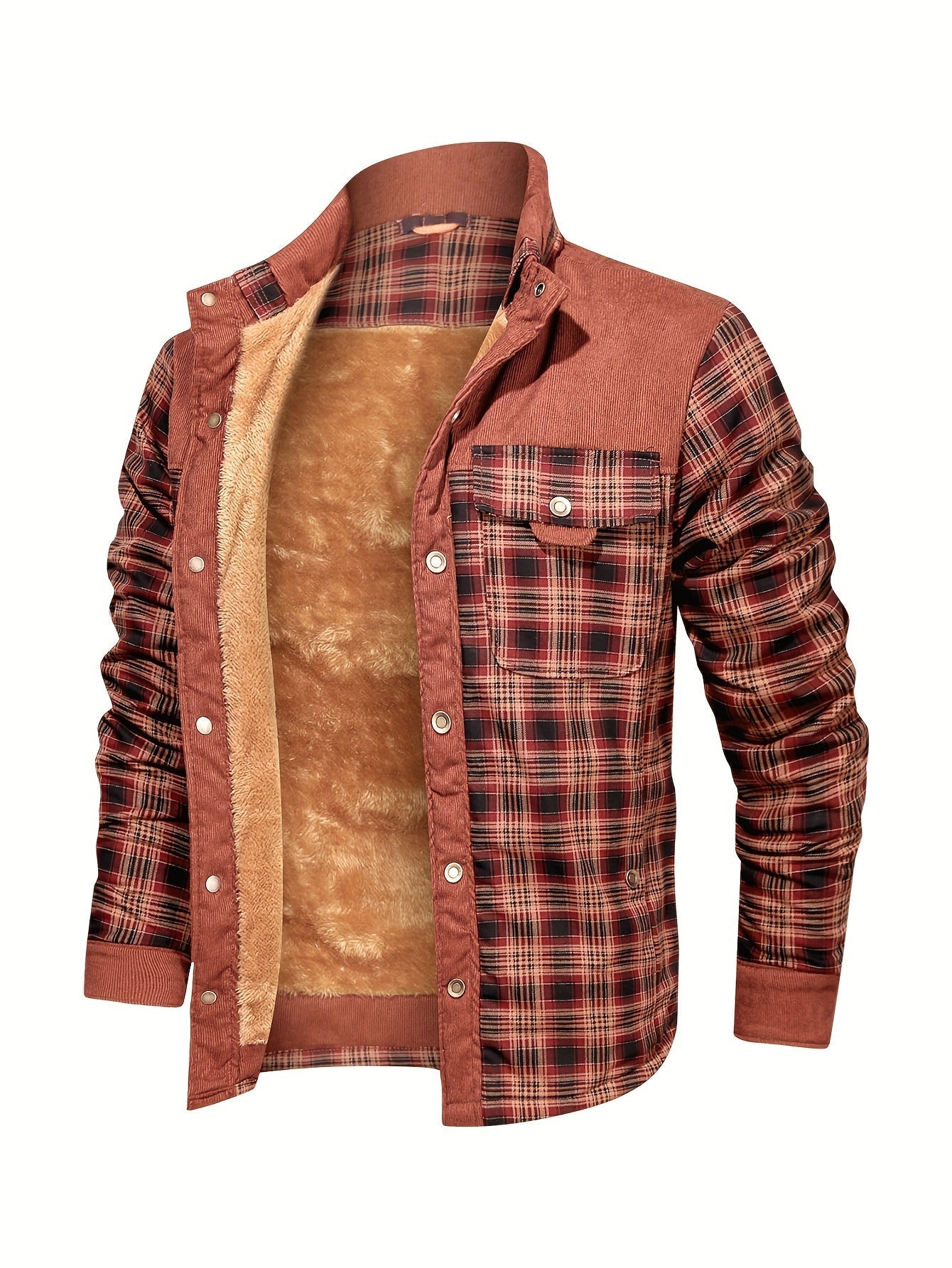 Calda camicia in pile con fodera retr?