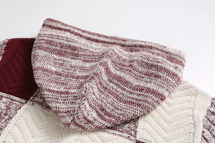 Cappuccio a quadri in pelle di montagna