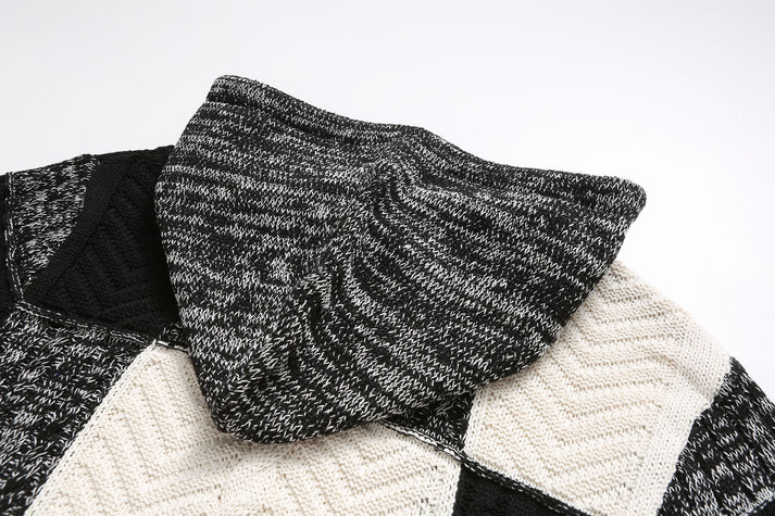 Cappuccio a quadri in pelle di montagna