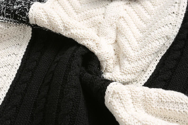 Cappuccio a quadri in pelle di montagna