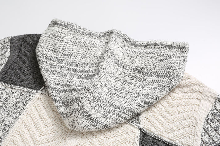 Cappuccio a quadri in pelle di montagna