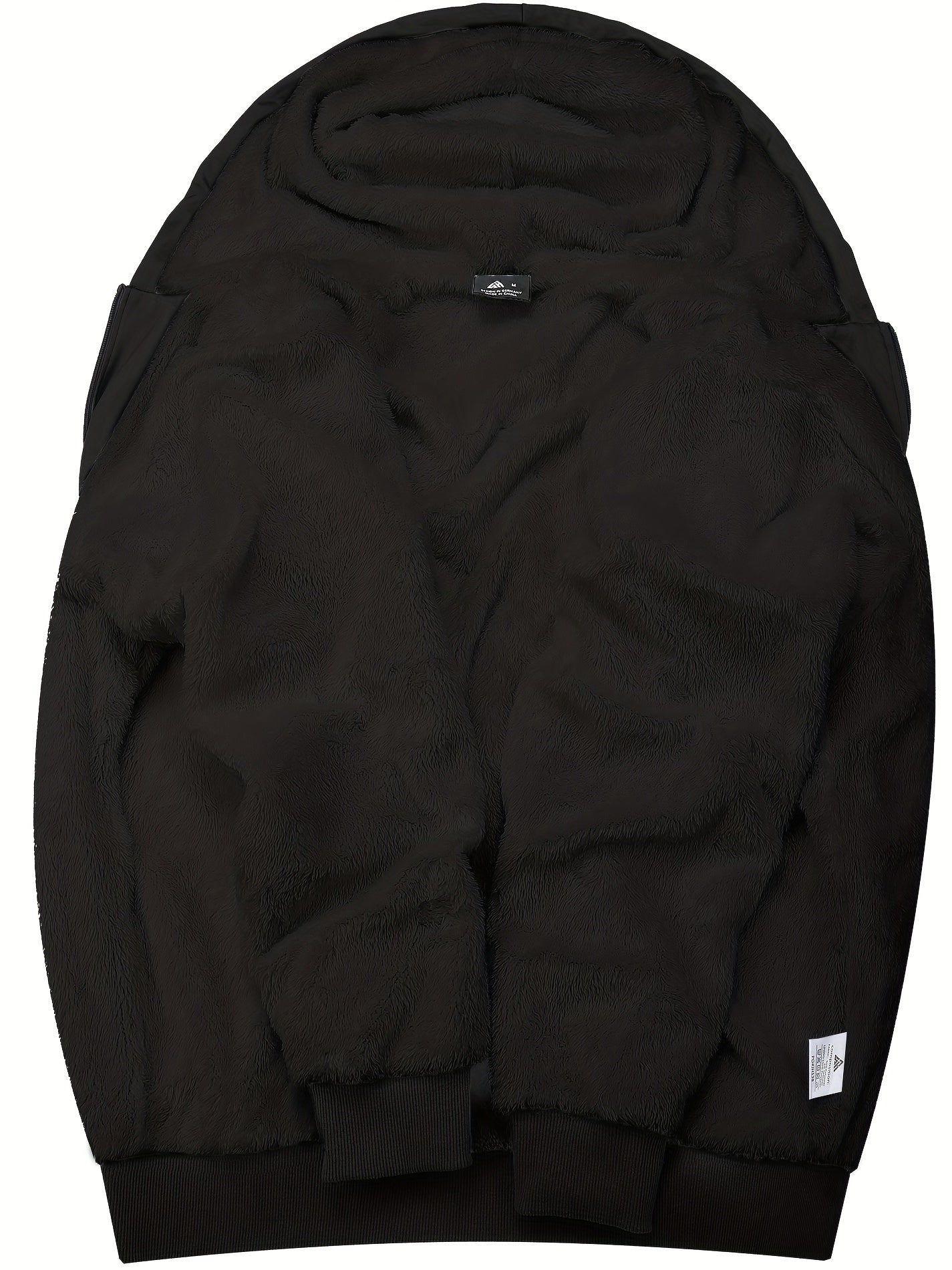 Felpa con cappuccio in pelliccia a righe da uomo