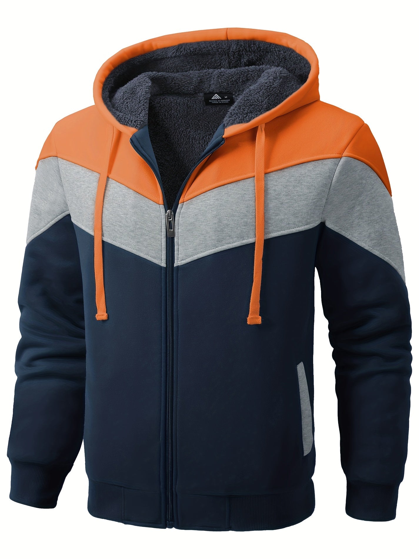 Felpa con cappuccio versatile in pelliccia da uomo