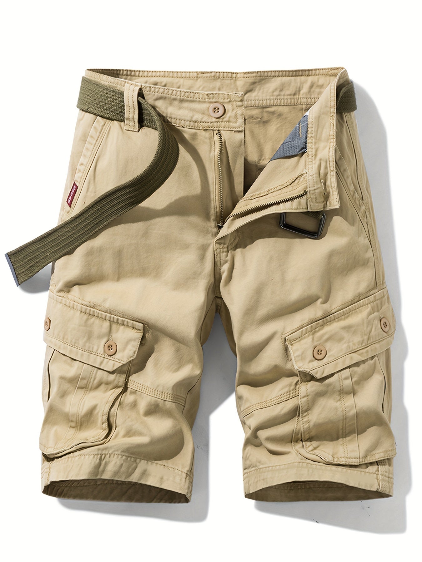Shorts casual da uomo in cotone con coulisse e tasche con bottone