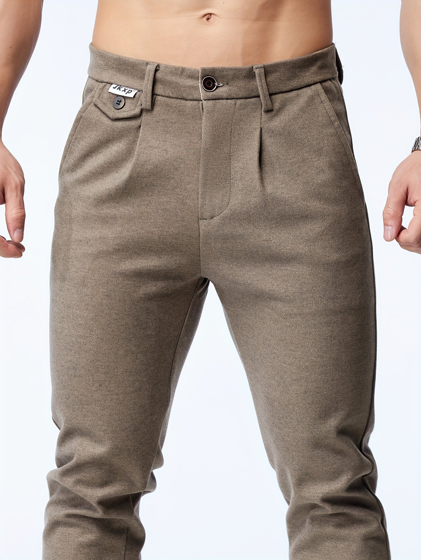 Pantaloni casual elasticizzati dritti da uomo