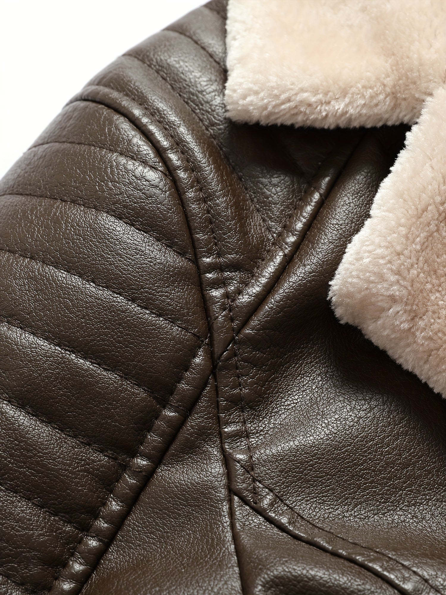 Giacca casual in pile di pelle da uomo