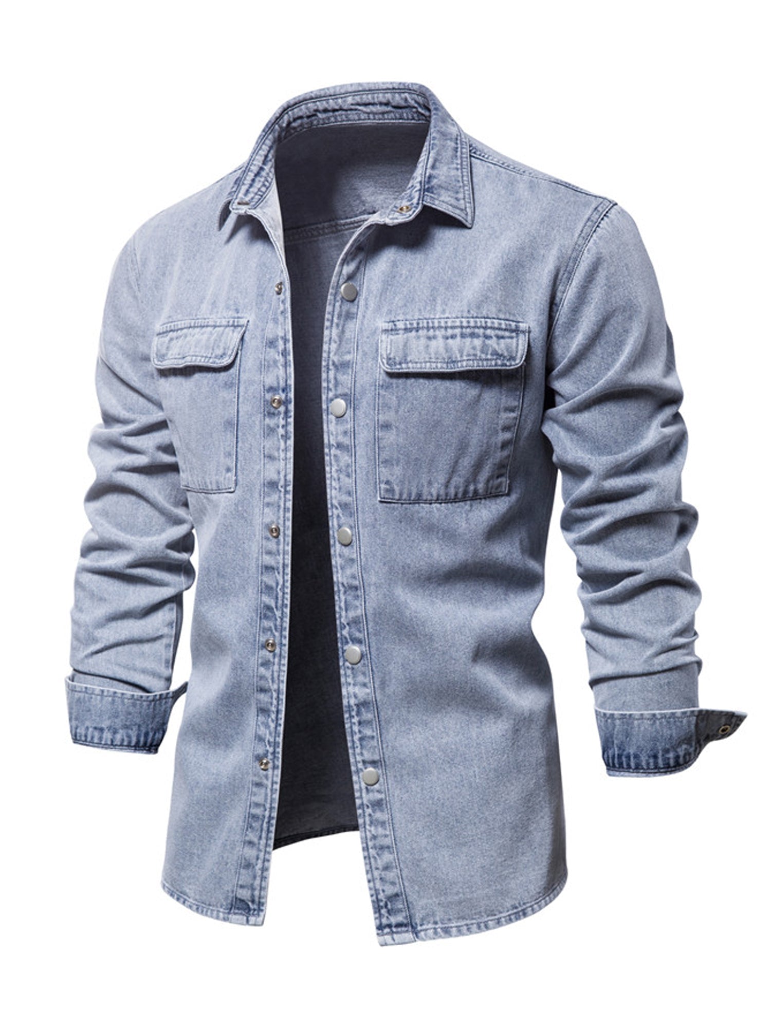 Camicia in denim a maniche lunghe da uomo