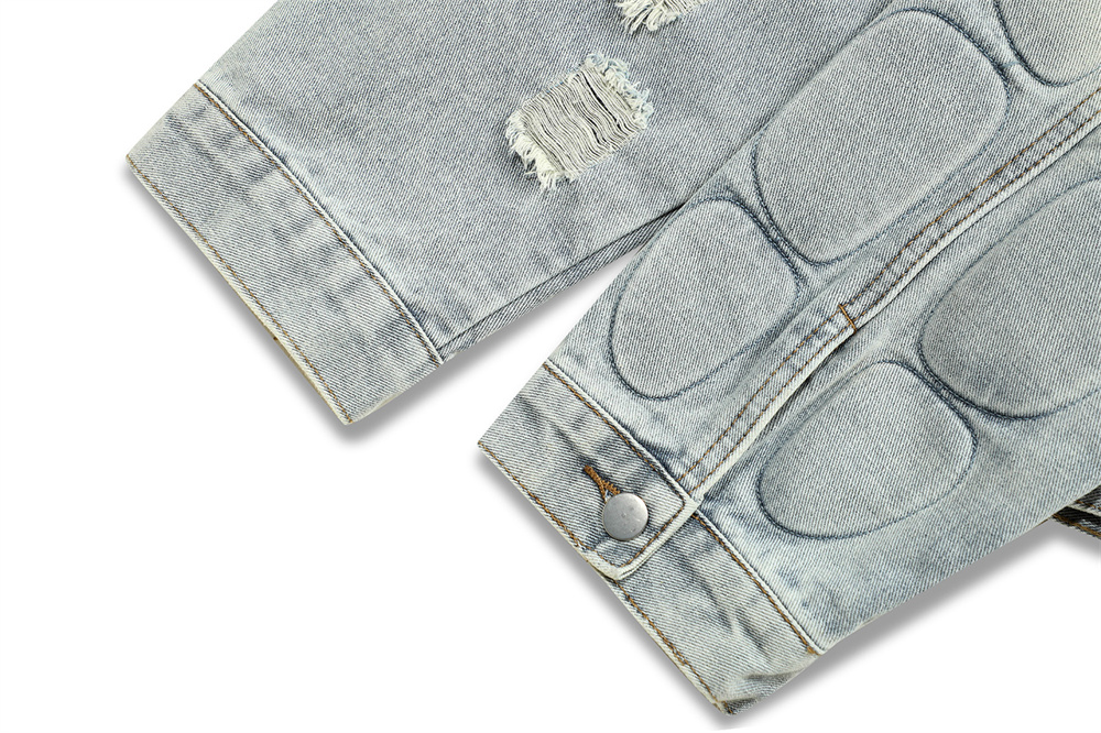 Giacca in denim scheletrato da uomo