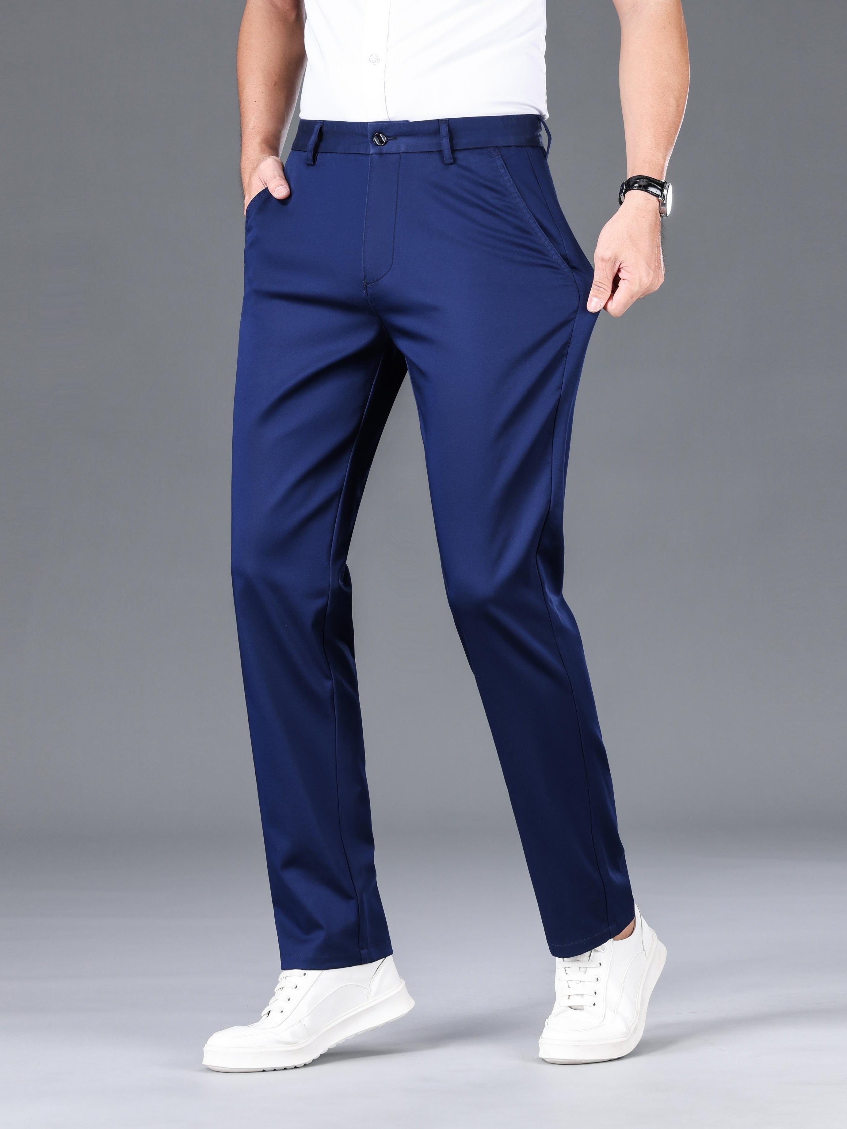 Pantaloni classici da uomo leggermente elasticizzati