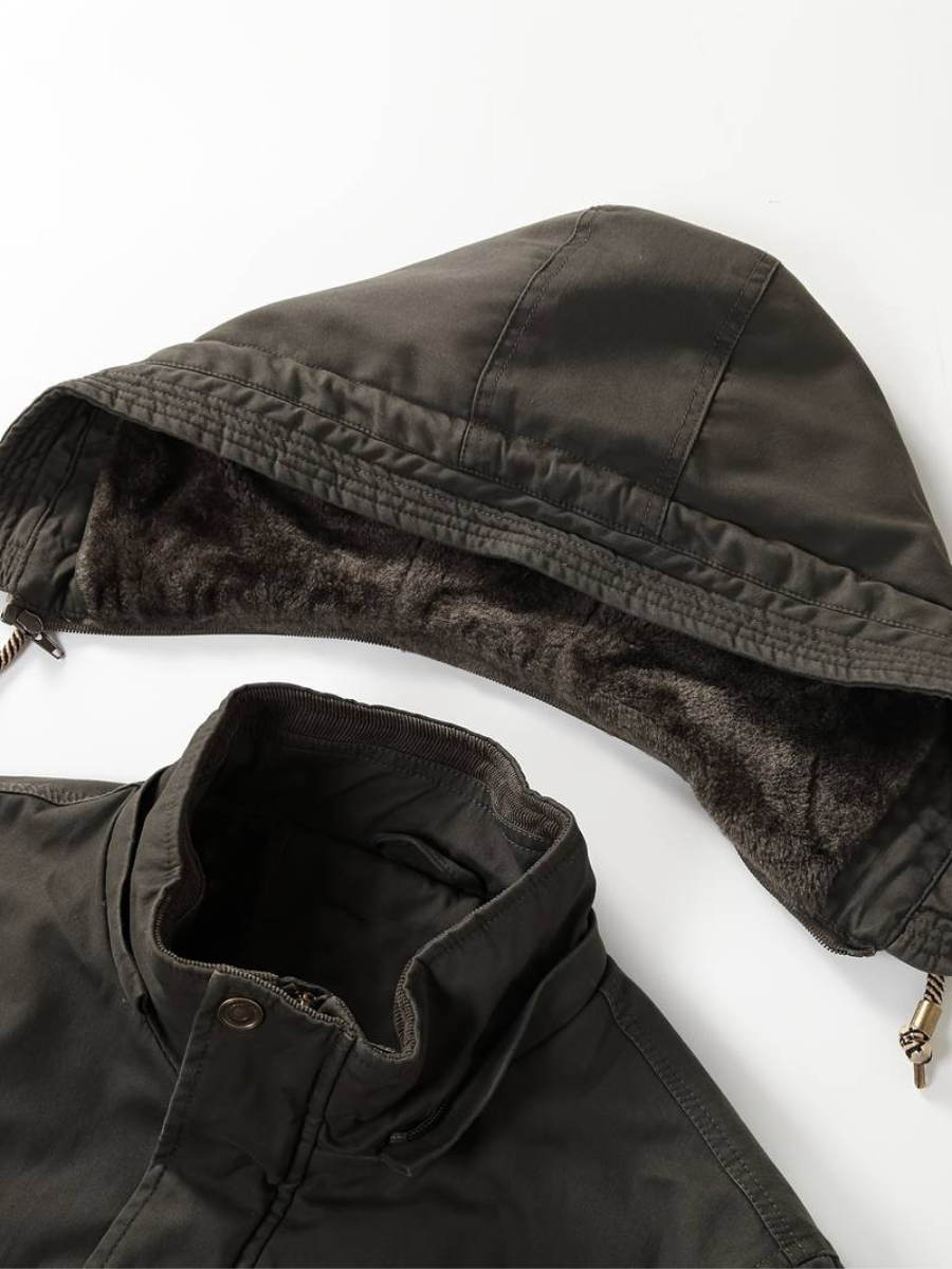 giacca in pile con cappuccio