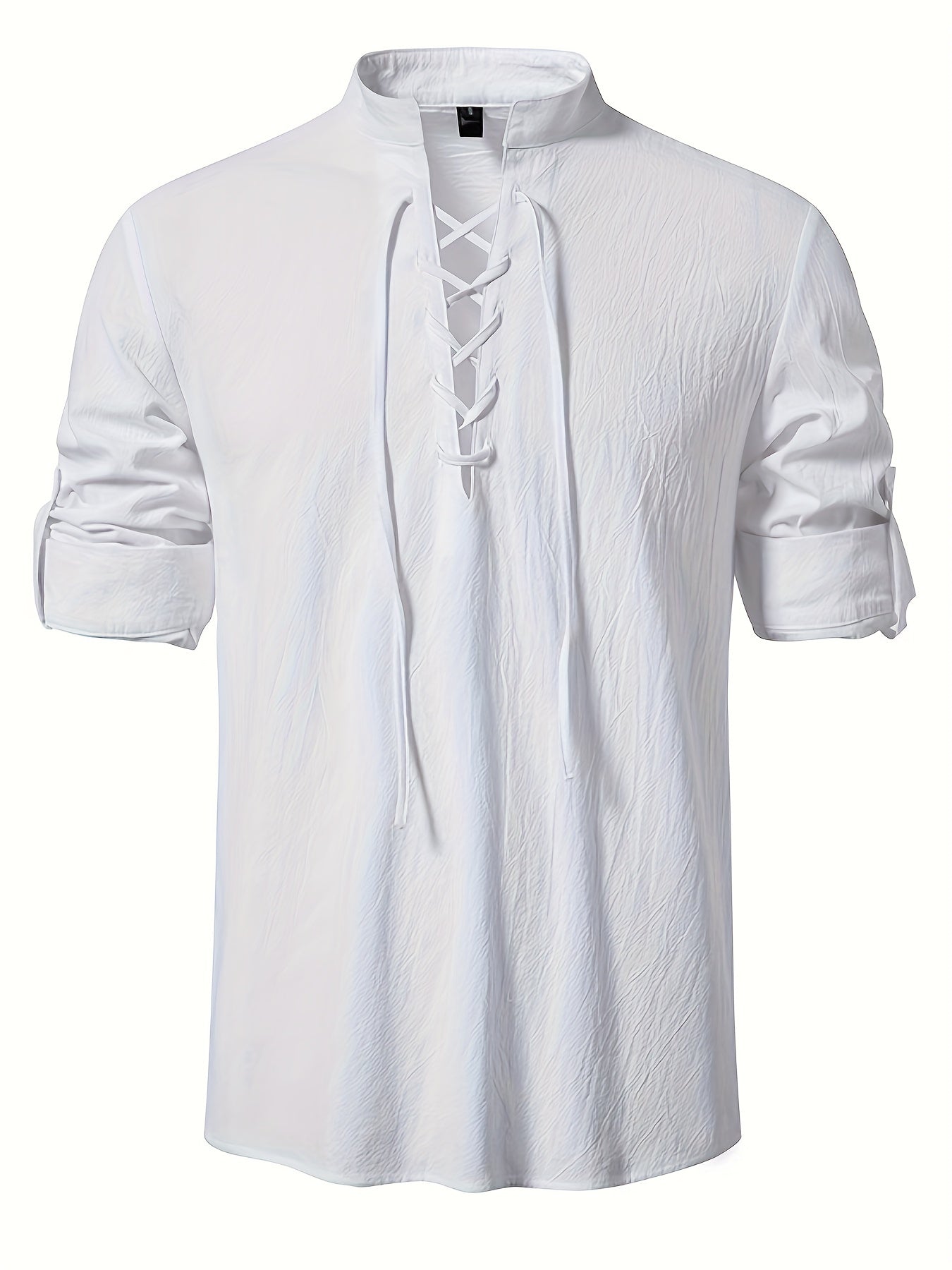 T-shirt Henley casual con maniche lunghe
