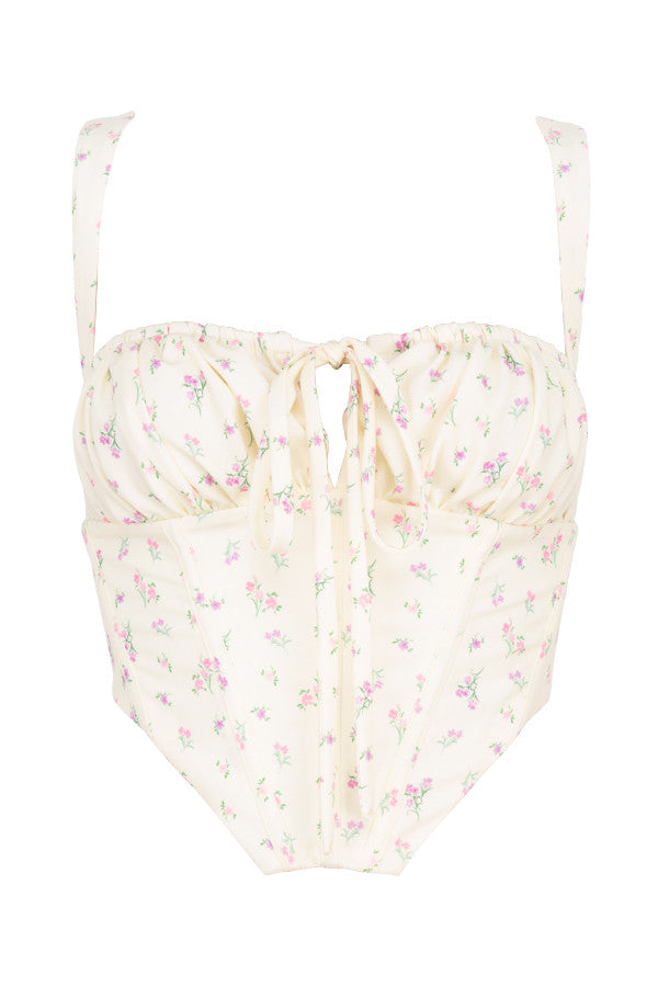 Corsetto floreale giallo