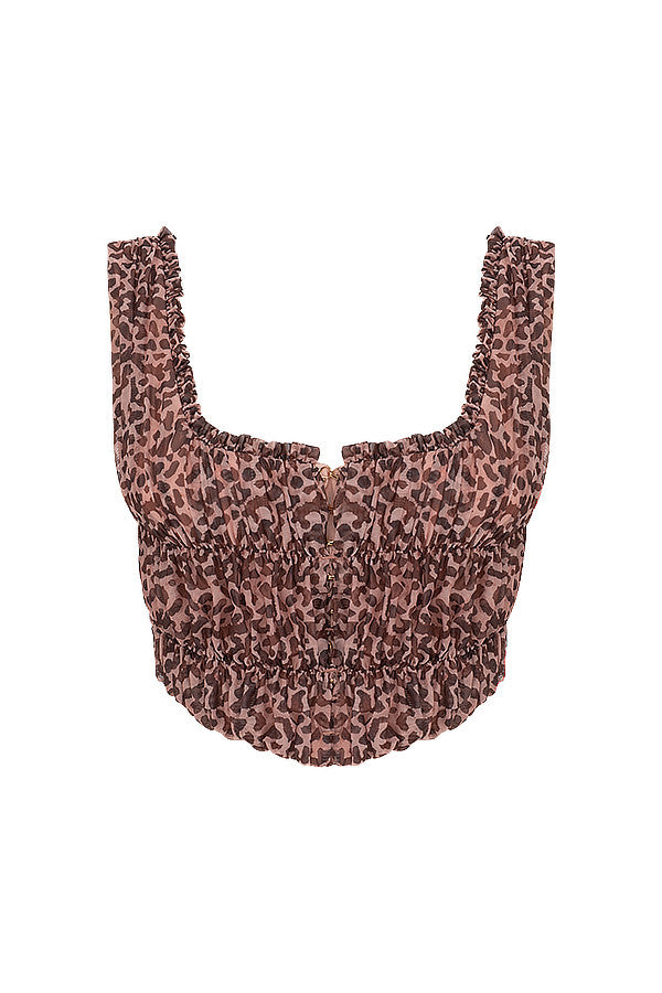 Corsetto animalier con volant