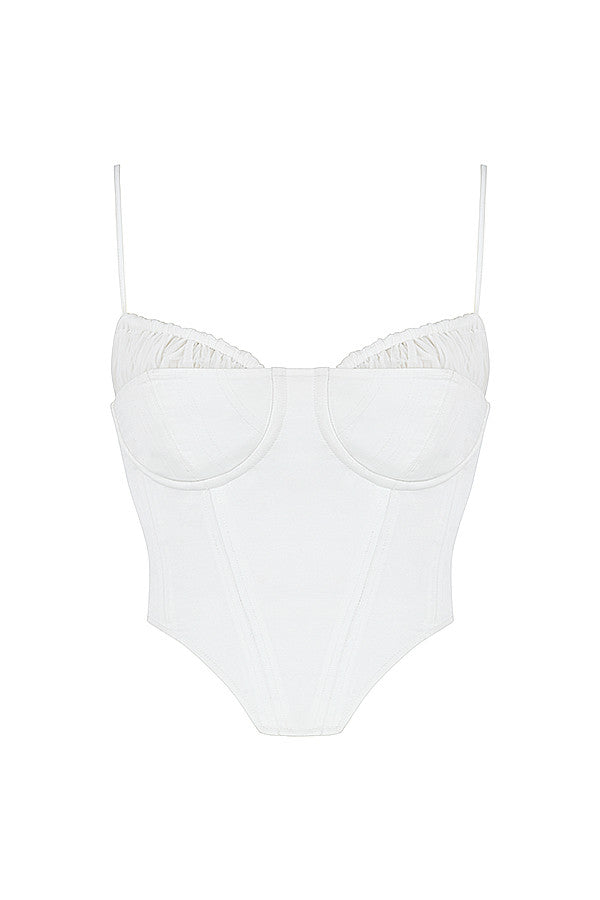 Corsetto bianco arricciato