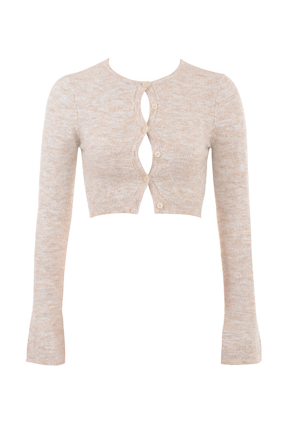 Cardigan corto lavorato a maglia soffice