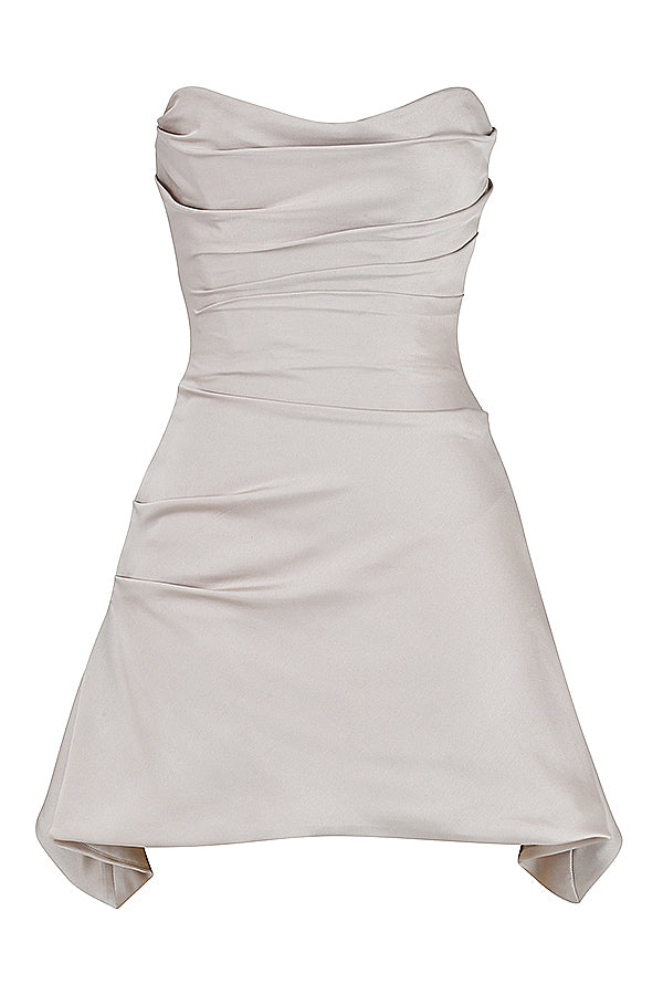 Abito corsetto drappeggiato senza spalline