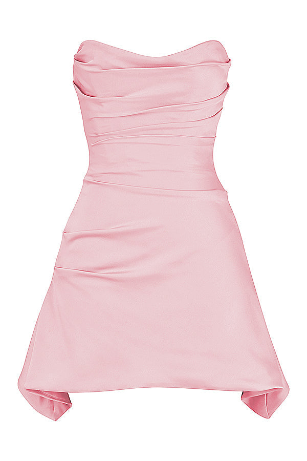 Abito corsetto drappeggiato senza spalline