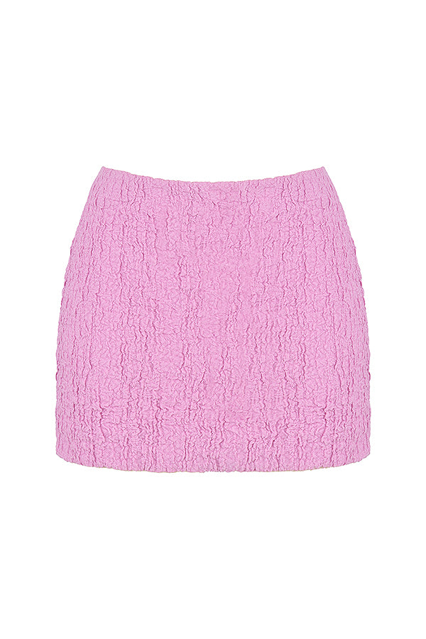 Corsetto ritagliato rosa con minigonna