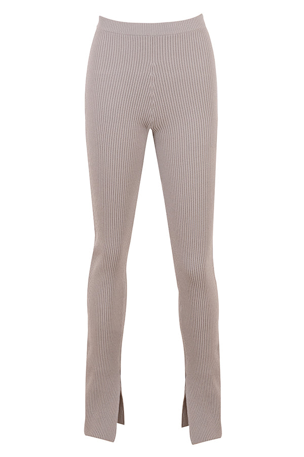 Cardigan in maglia a coste con leggings