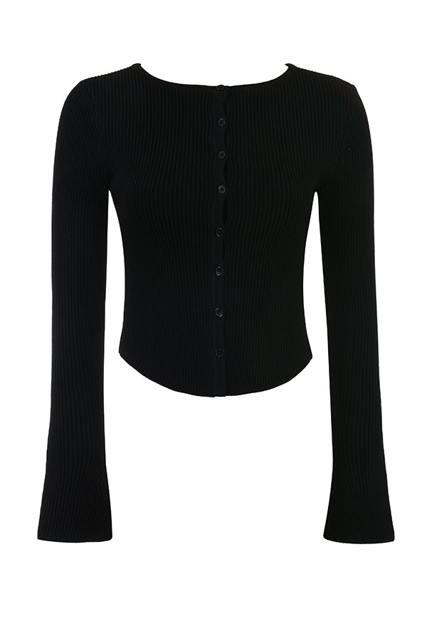 Cardigan in maglia a coste con leggings