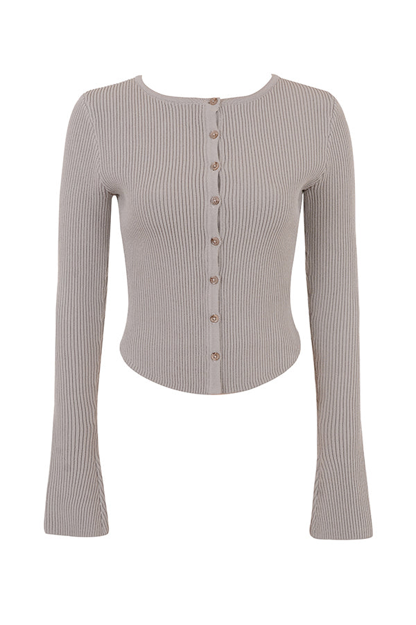 Cardigan in maglia a coste con leggings