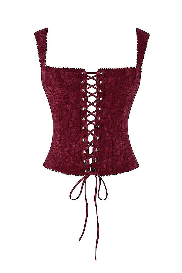 Corsetto floreale Merlot