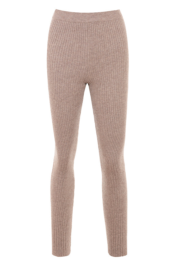Cardigan Barley a grana grossa realizzato in lana naturale con bralette e leggings