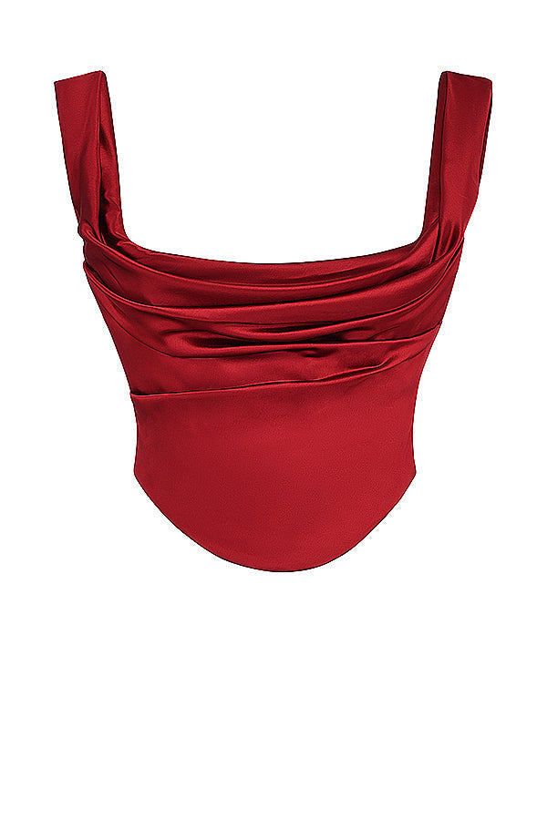 Corsetto e gonna rosso rubino