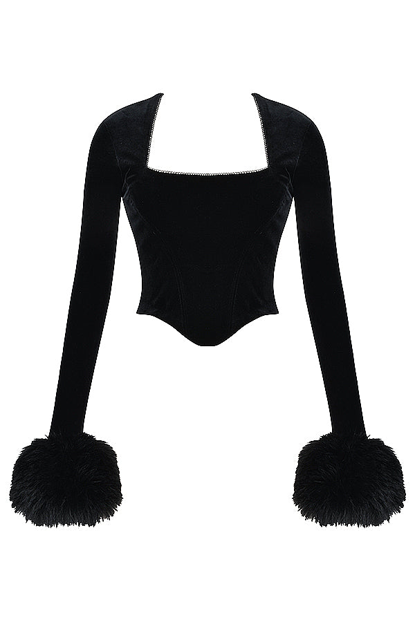 Corsetto di velluto nero