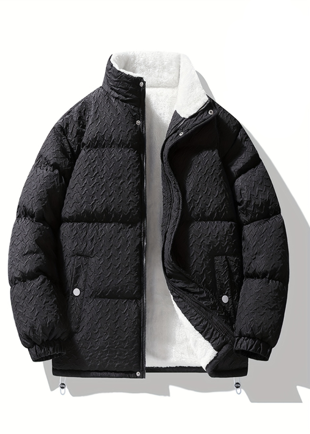 Giacca strutturata in pile nero