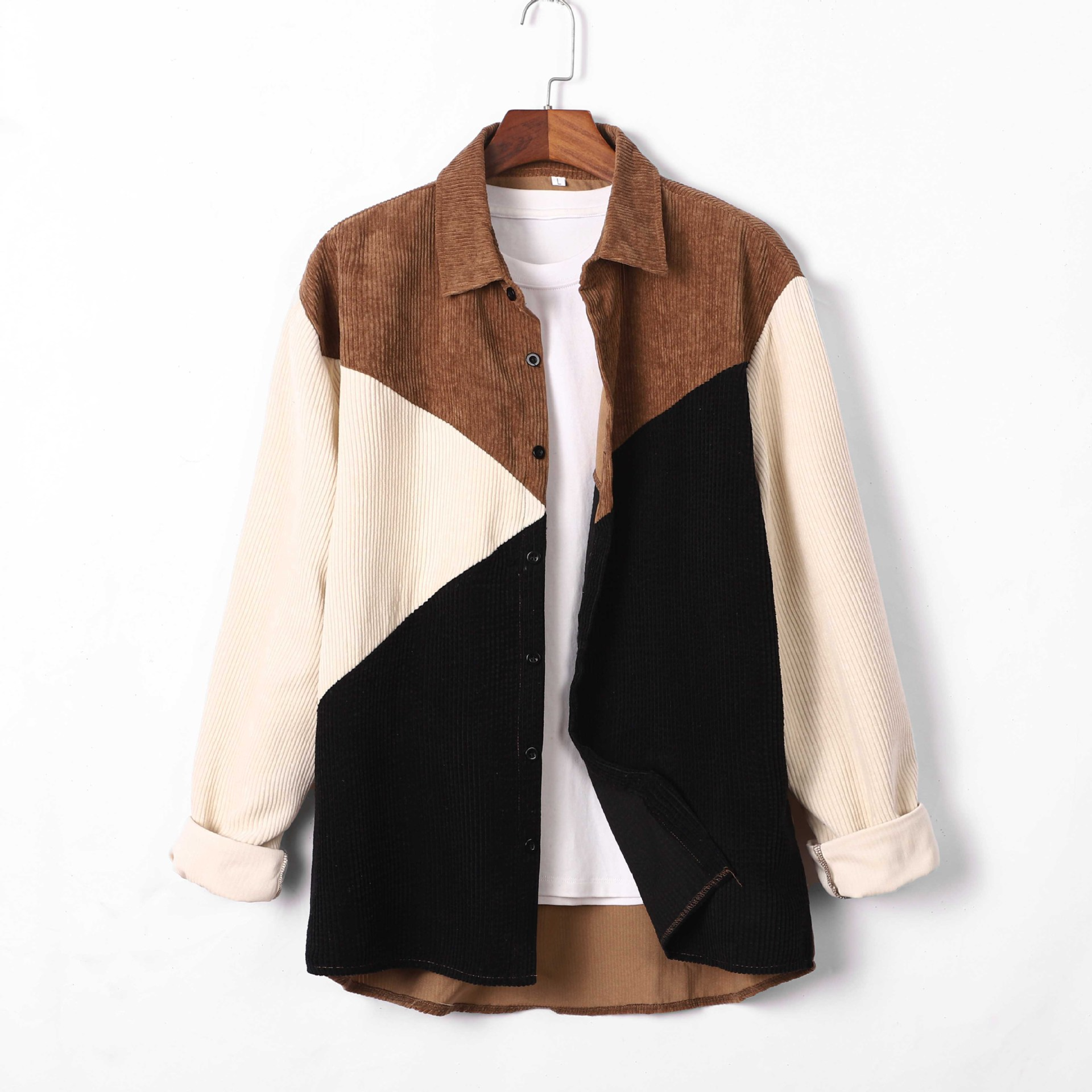 Camicia in velluto a coste con maniche lunghe