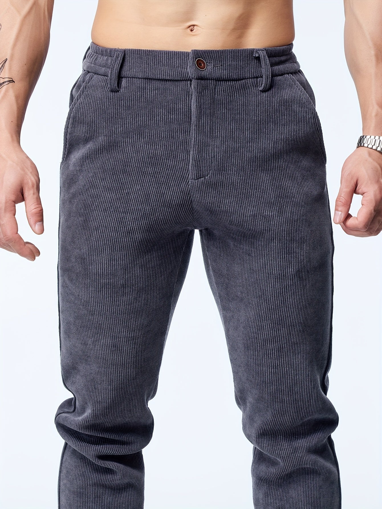 Pantaloni dritti in velluto a coste