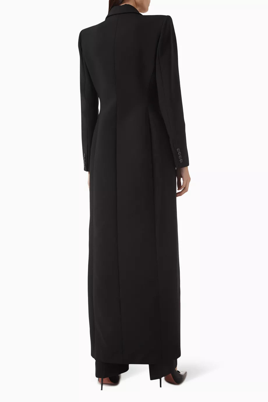 Cappotto monopetto nero in misto lana