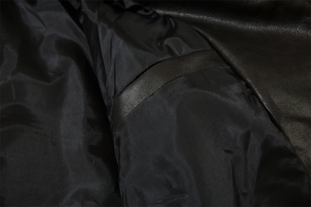 Giacca in pelle con revers da uomo