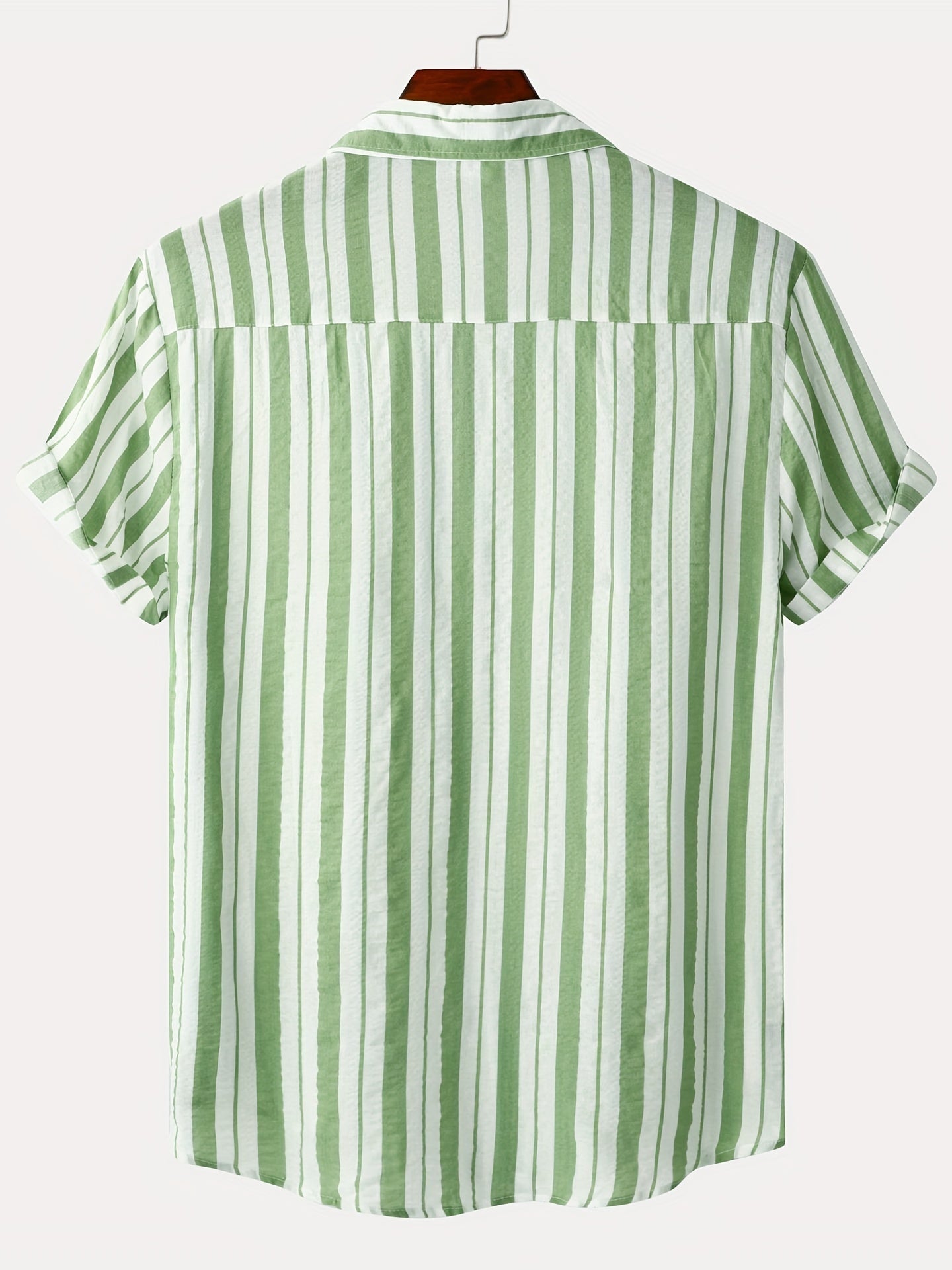 Camicia casual da uomo a maniche corte sottili con risvolto con motivo a righe