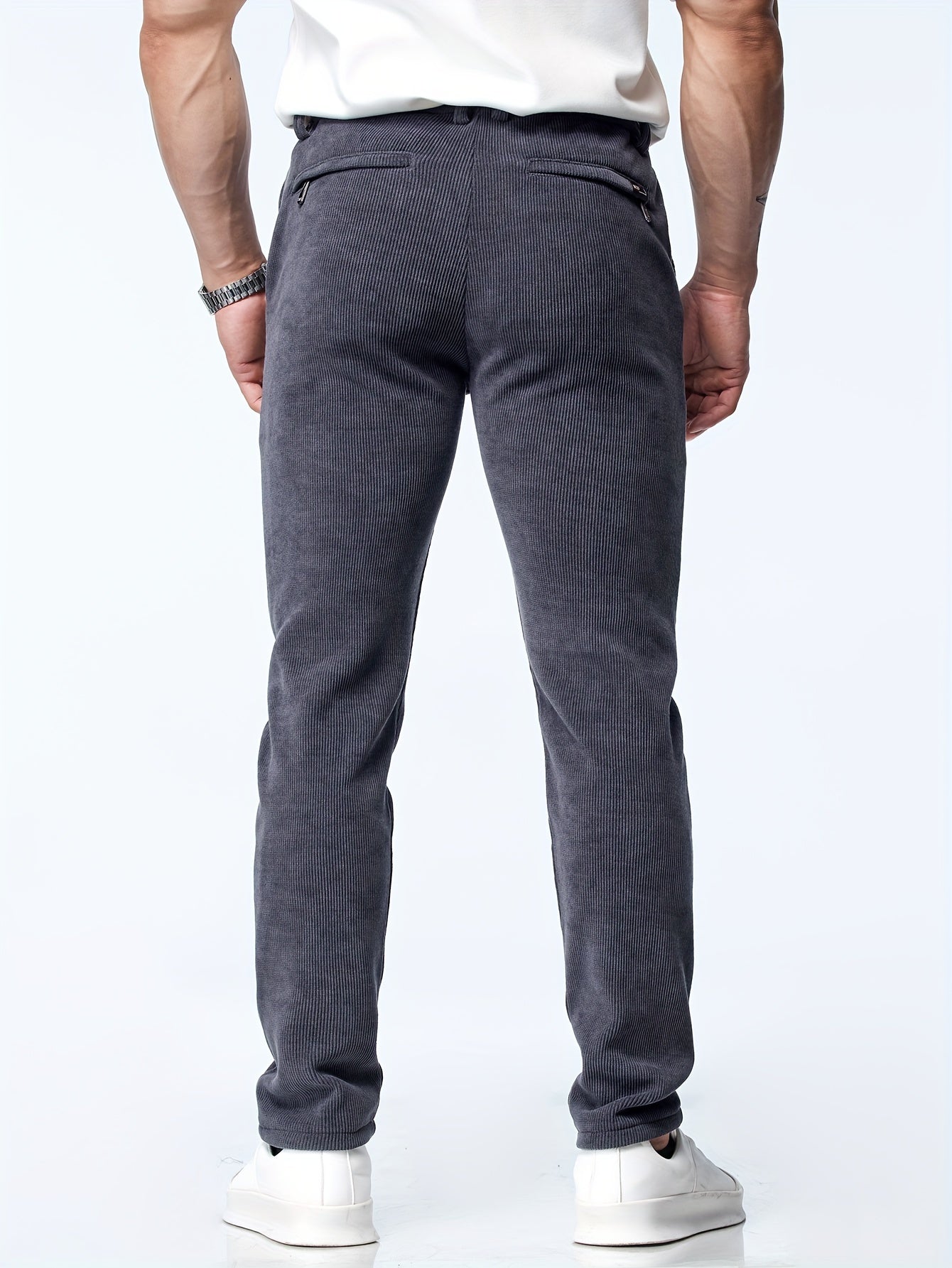 Pantaloni dritti in velluto a coste