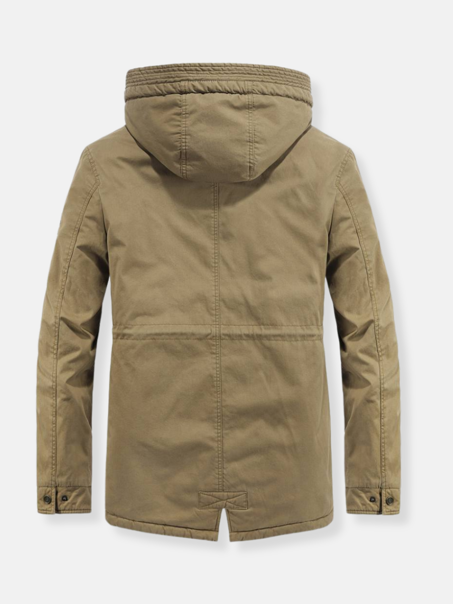 giacca in pile con cappuccio