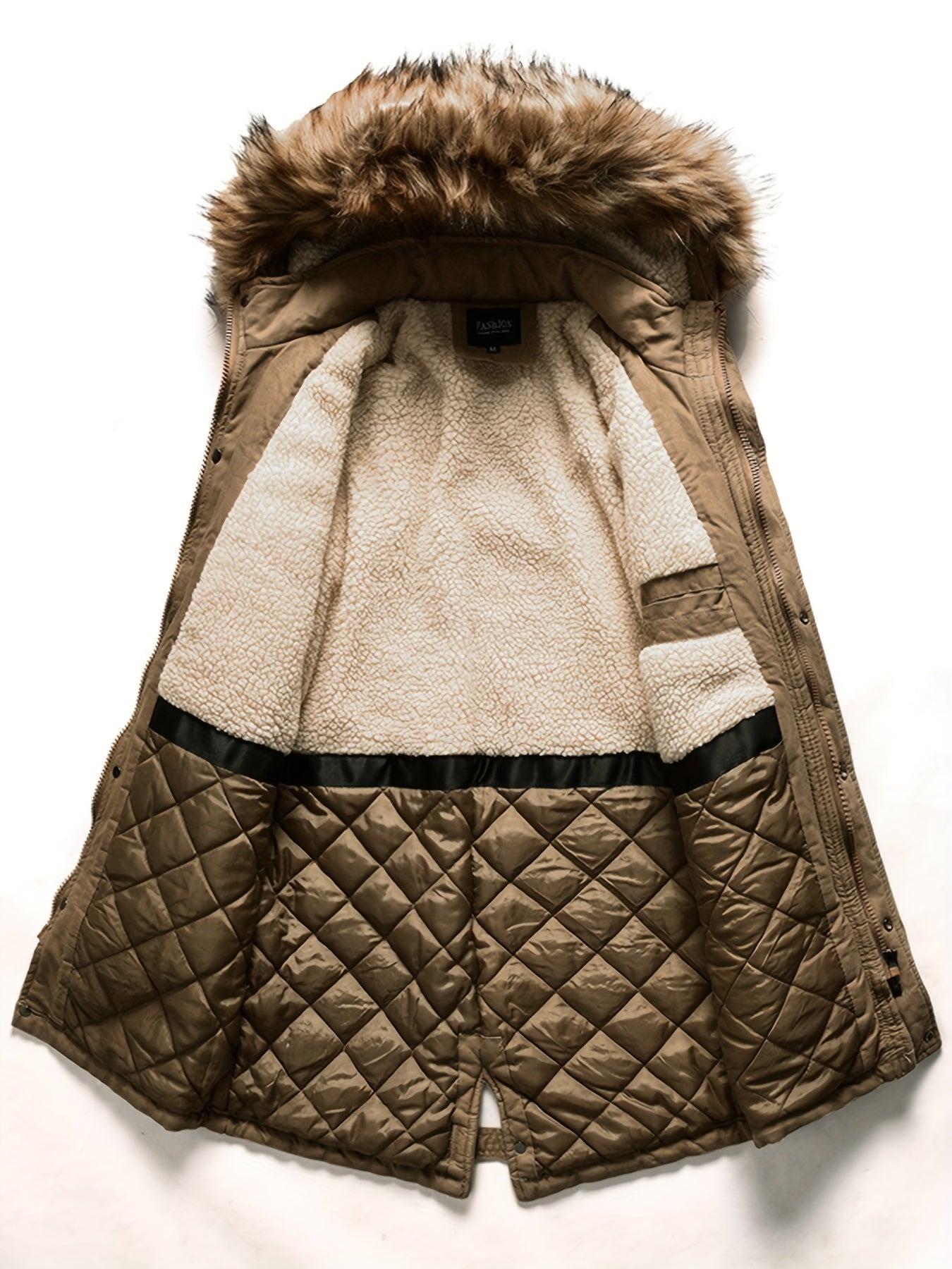 Parka in felpa marrone con cappuccio