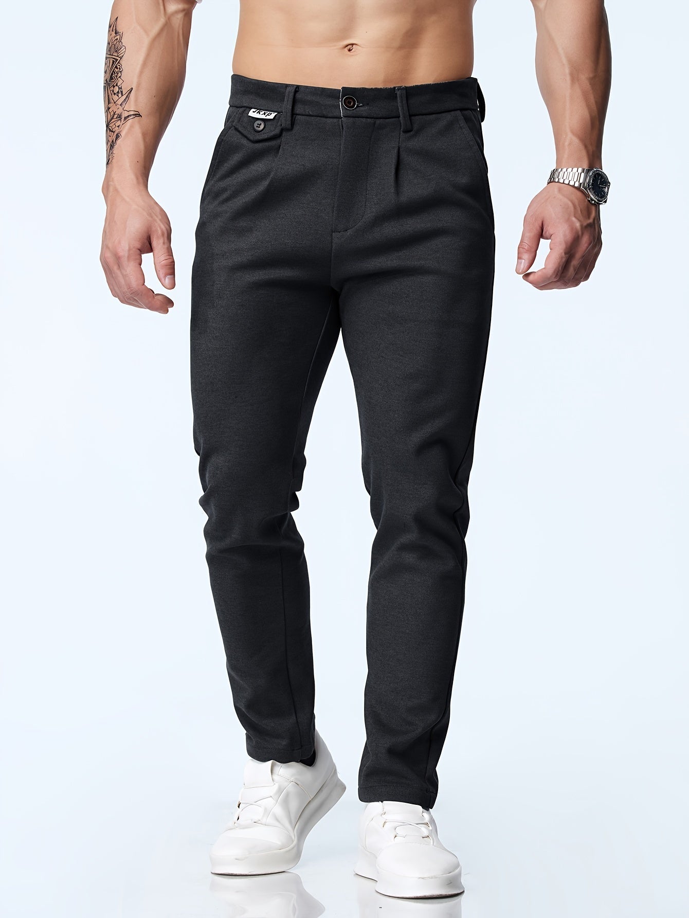 Pantaloni casual elasticizzati dritti da uomo