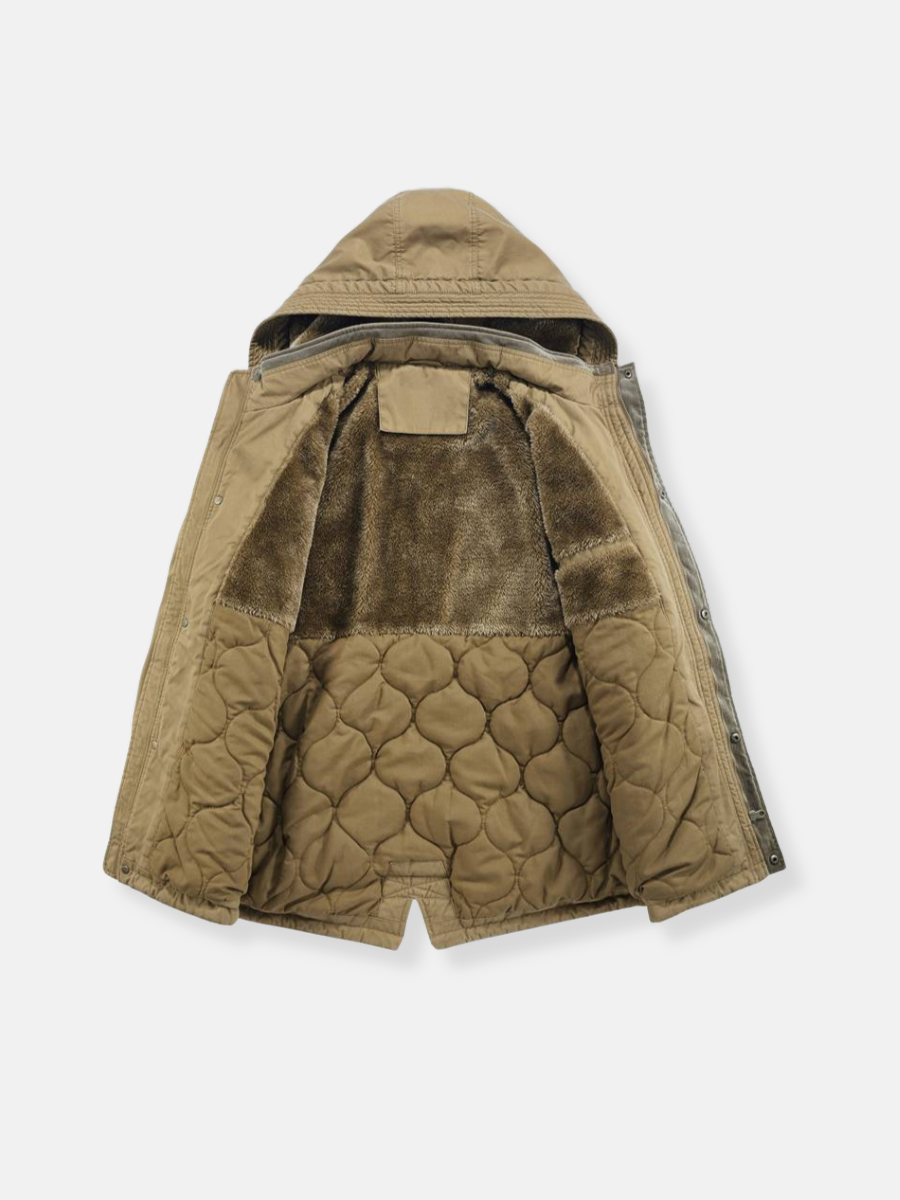 giacca in pile con cappuccio