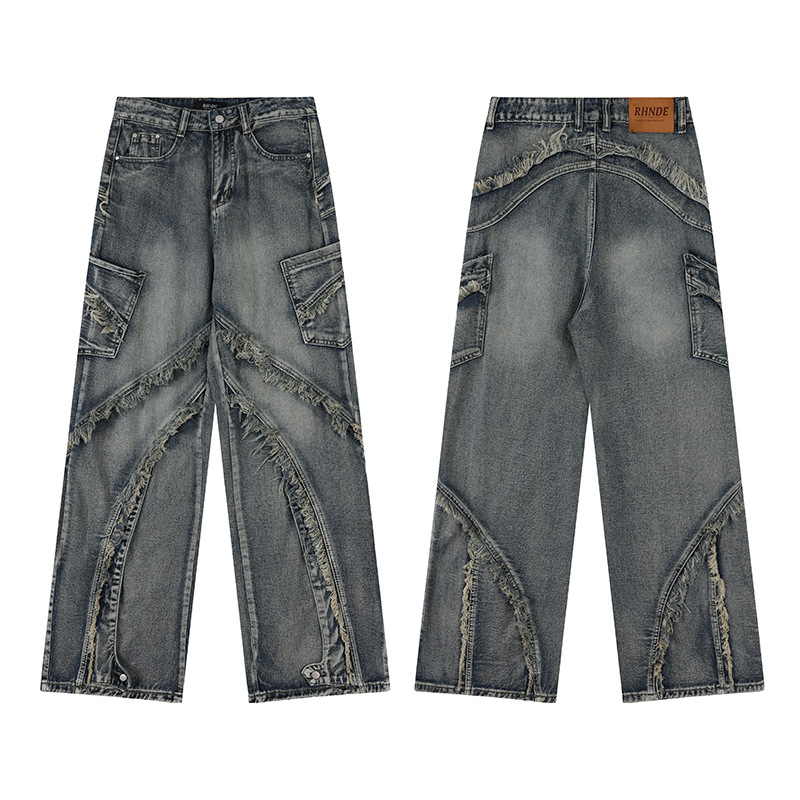 Jeans oversize strappati