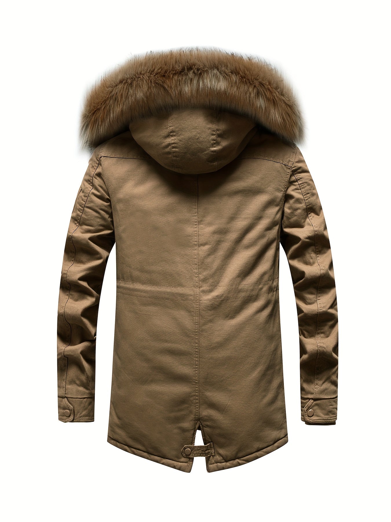 Parka in felpa marrone con cappuccio