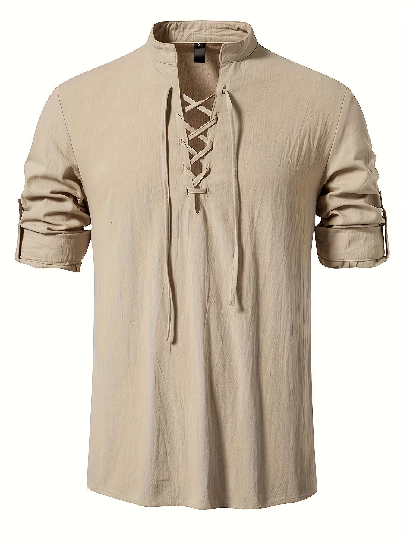 T-shirt Henley casual con maniche lunghe
