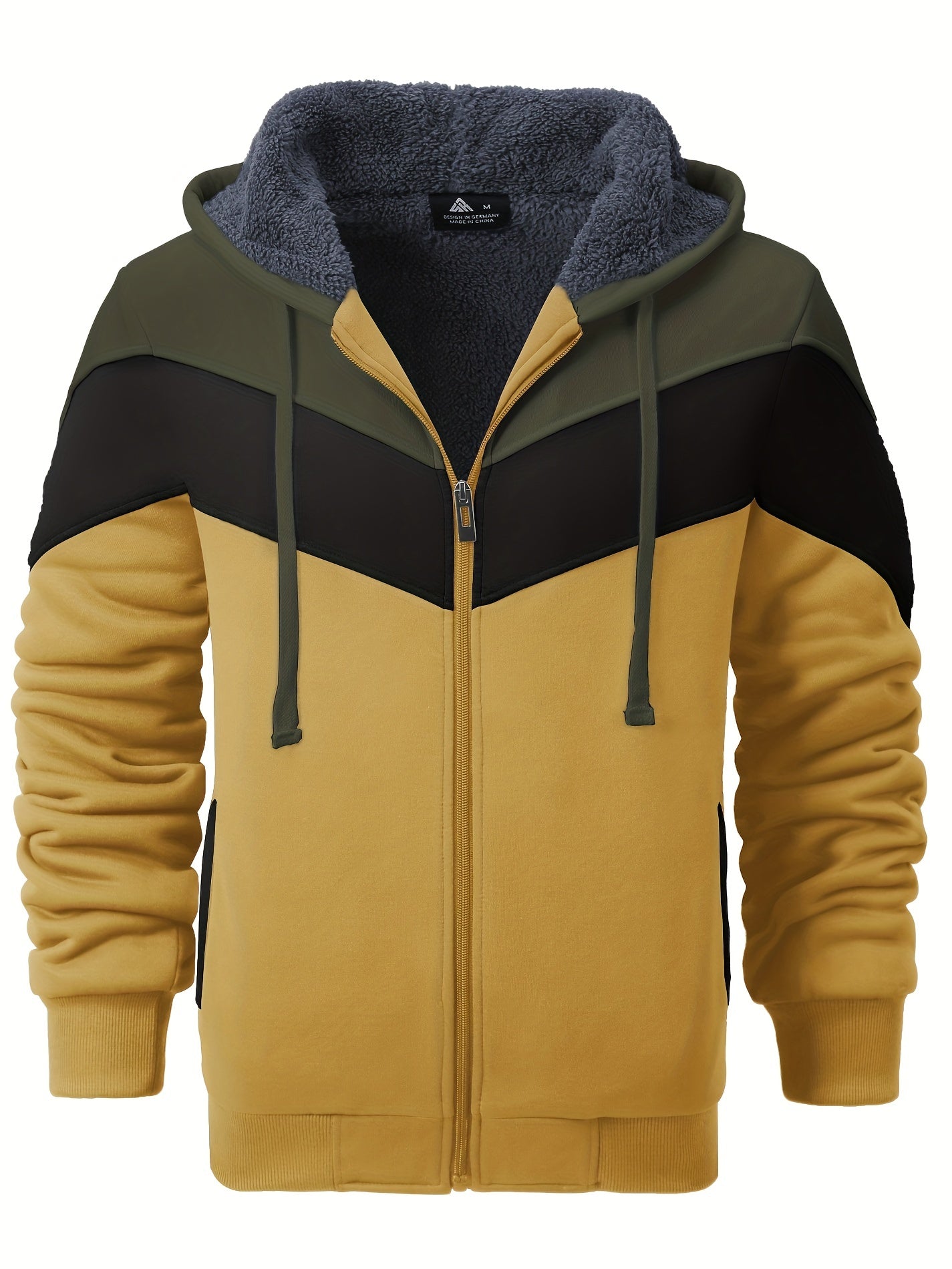 Felpa con cappuccio versatile in pelliccia da uomo