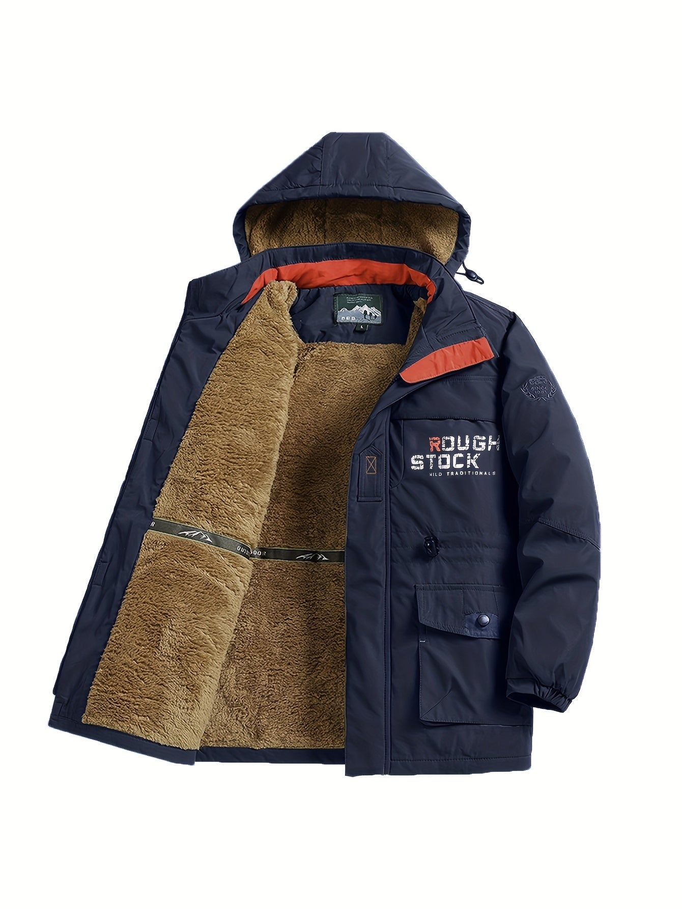 Calda giacca in pile con tasche con patta