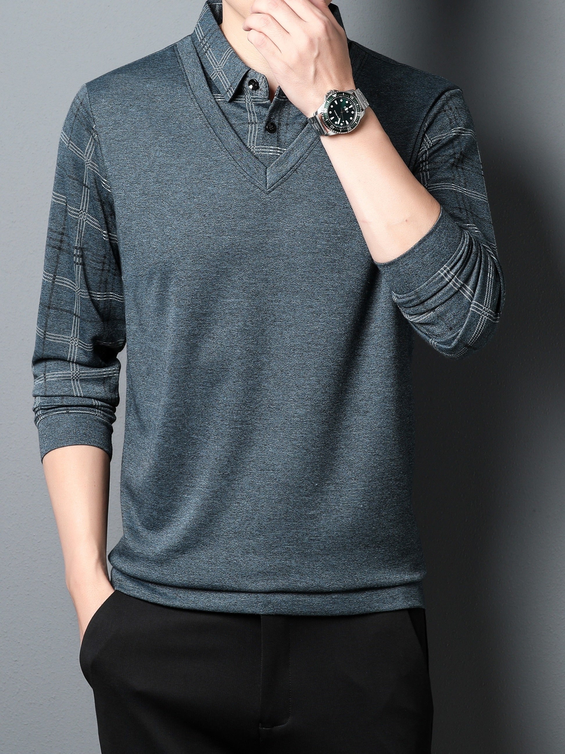 classico maglione blu senza maniche