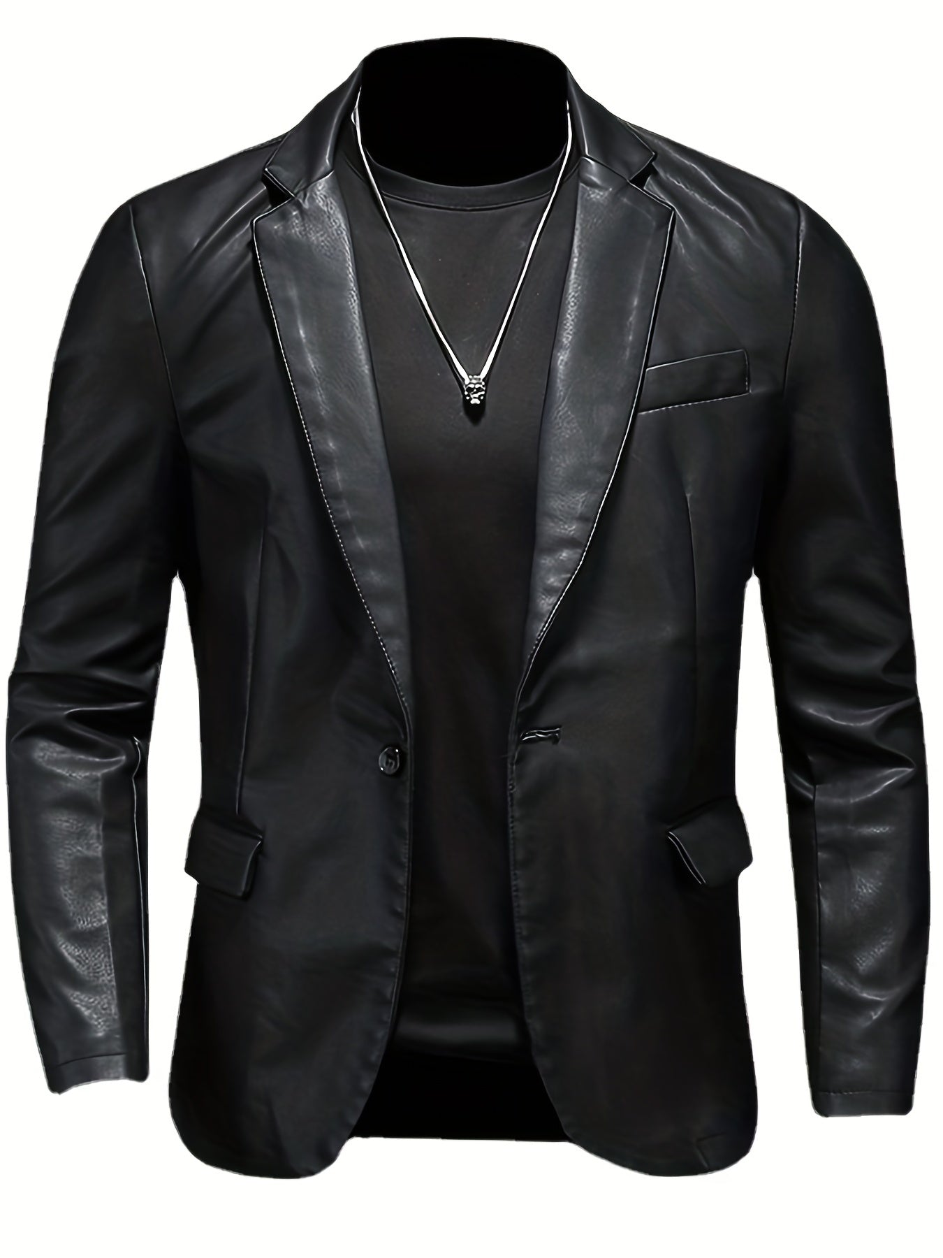 Giacca blazer in PU nero