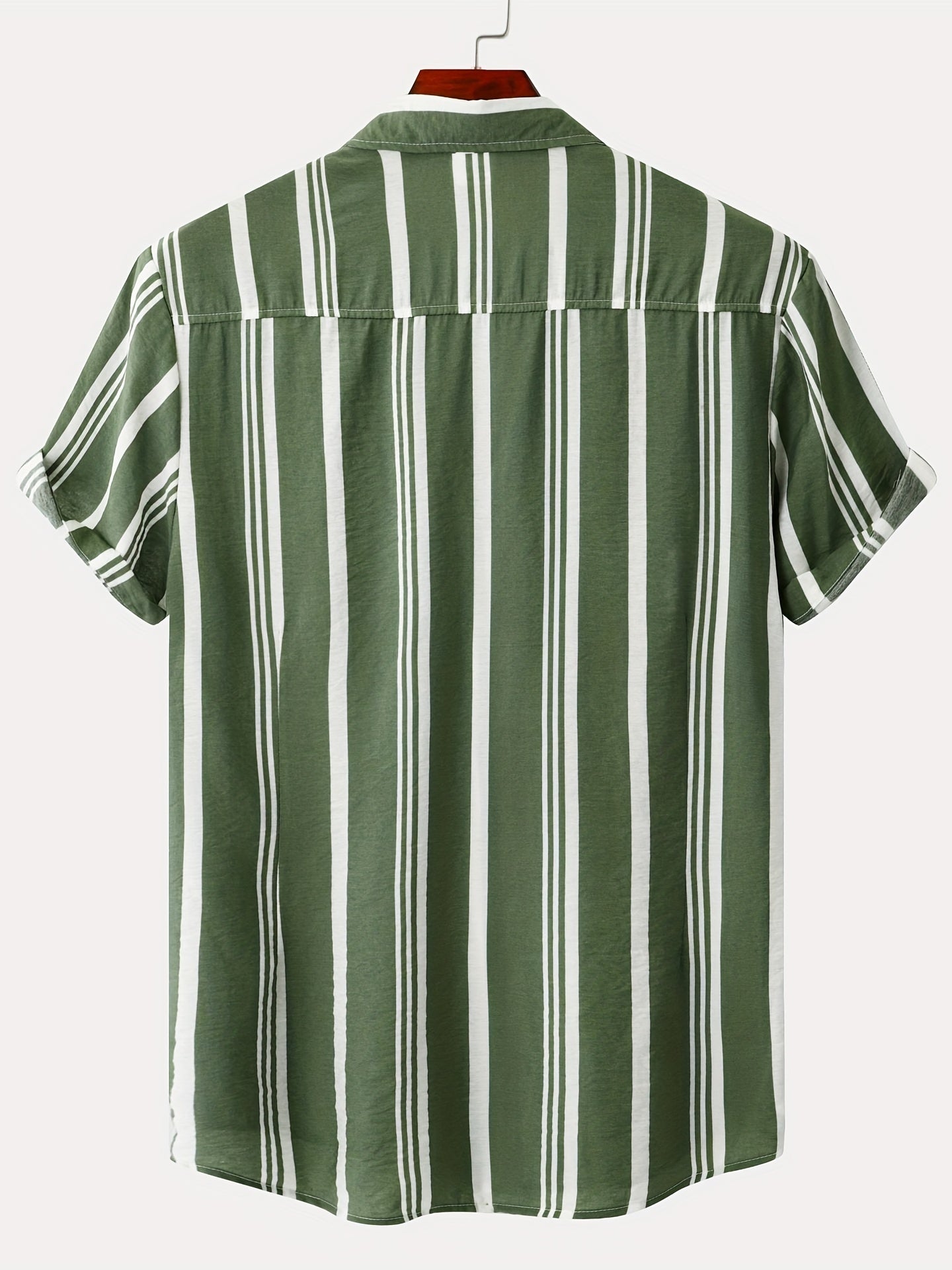 Camicia casual da uomo a maniche corte sottili con risvolto con motivo a righe