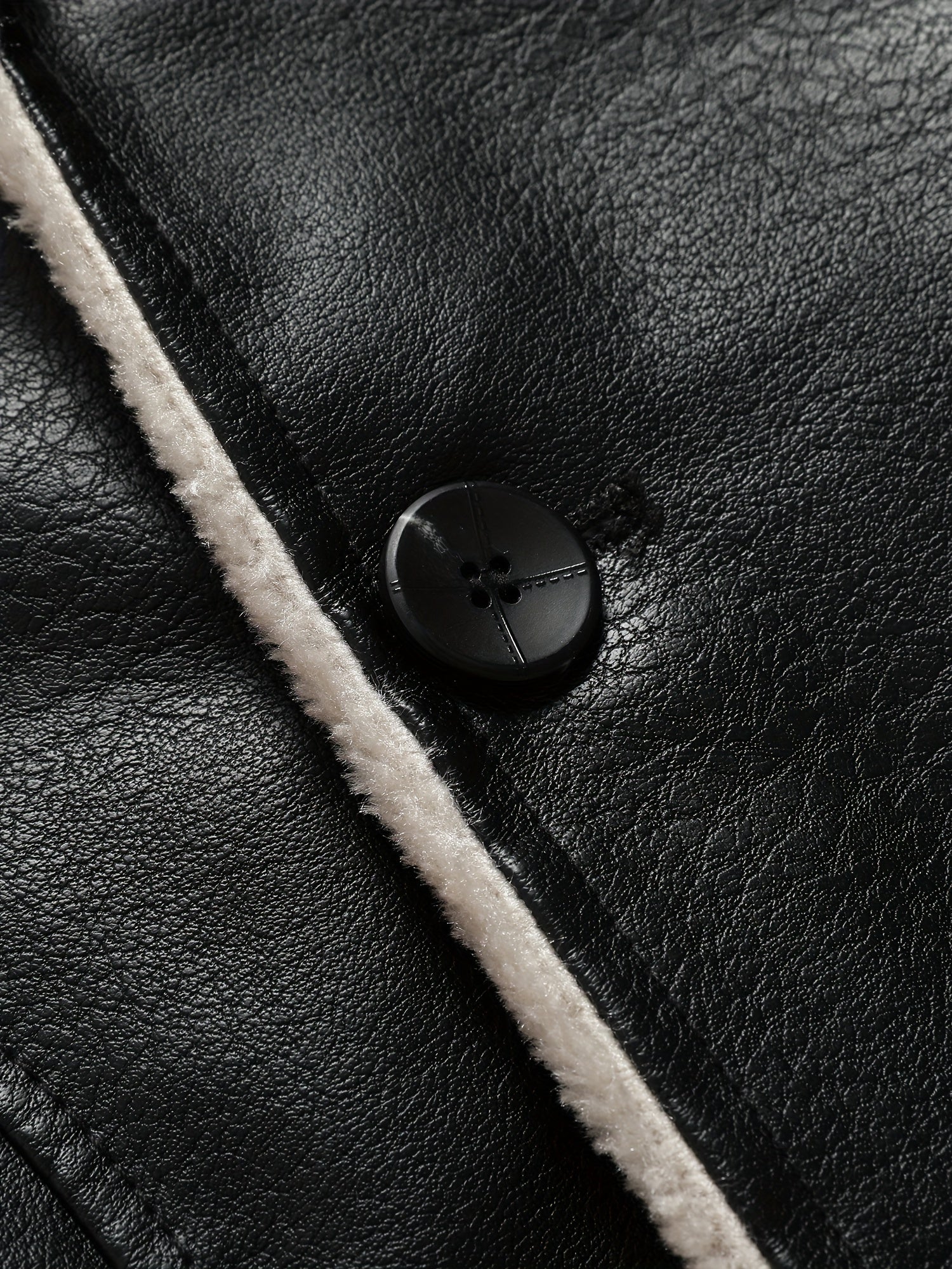 Giacca casual in pile di pelle da uomo