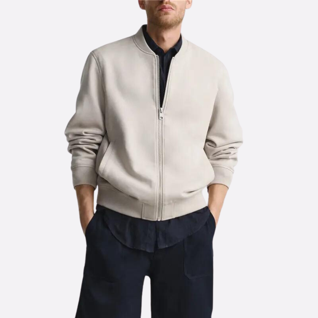 Giacca in pelle scamosciata dalla vestibilit? slim